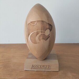 Kansas State K-State Wildcats Logo Solid Wood Standing Laser Etched Football
